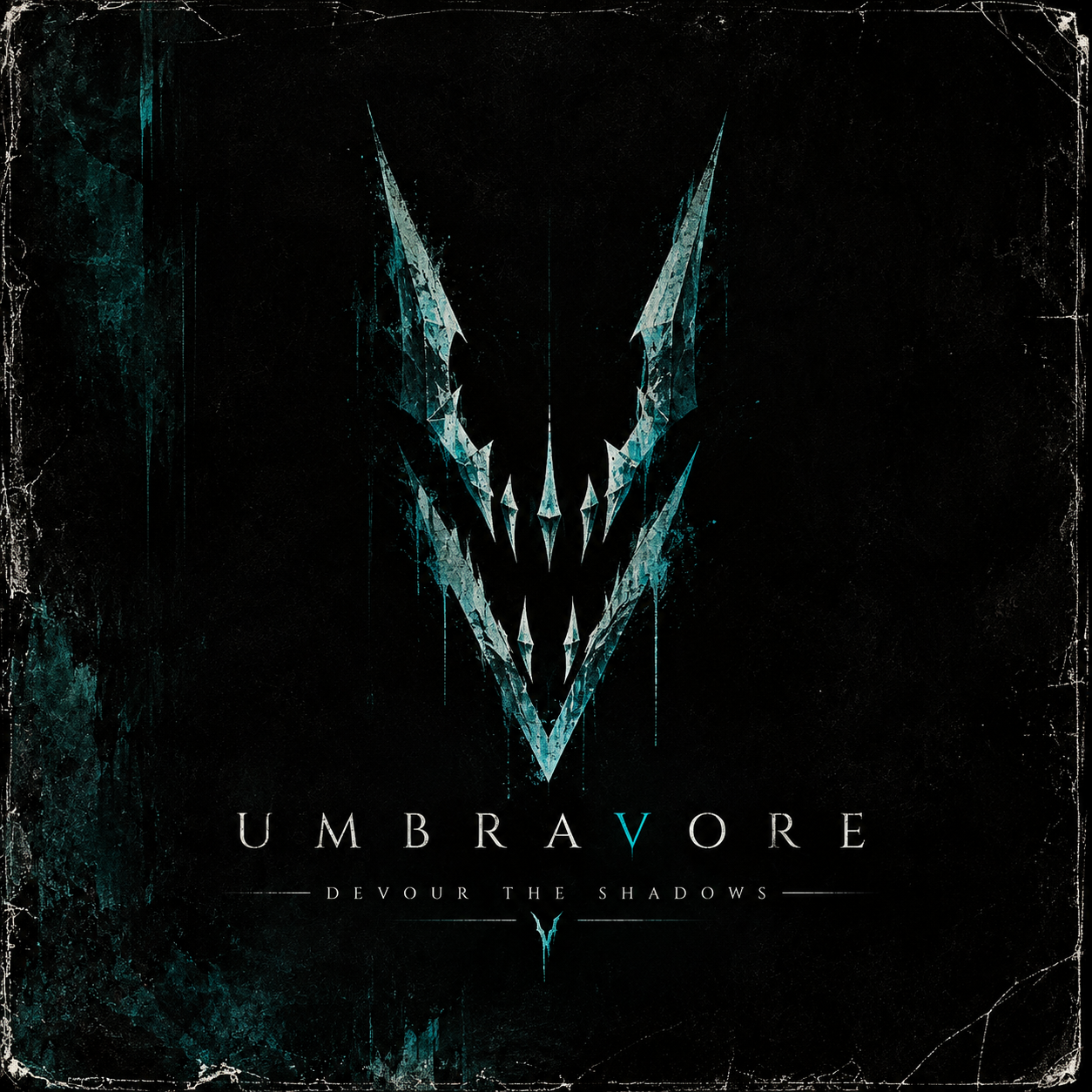 Umbravore album artwork featuring the teal UV emblem